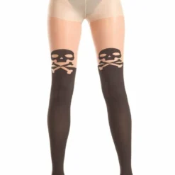 Be Wicked Crossbones Pantyhose Hosiery