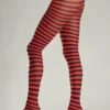 Be Wicked Seamingly Striped Pantyhose Red