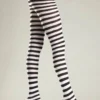 Be Wicked Seamingly Striped Pantyhose White