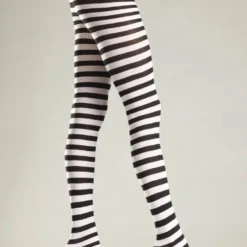 Be Wicked Seamingly Striped Pantyhose White