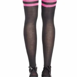 Be Wicked Athletic Ribbed Thigh Highs
