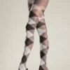 Be Wicked Argyle Pantyhose - Grey