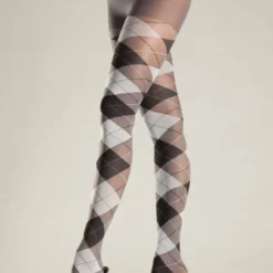 Be Wicked Argyle Pantyhose - Grey