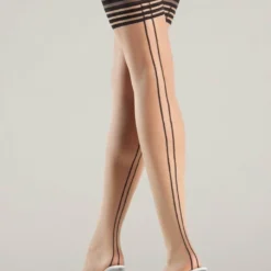 Be Wicked Layered Lines Thigh Highs Hosiery