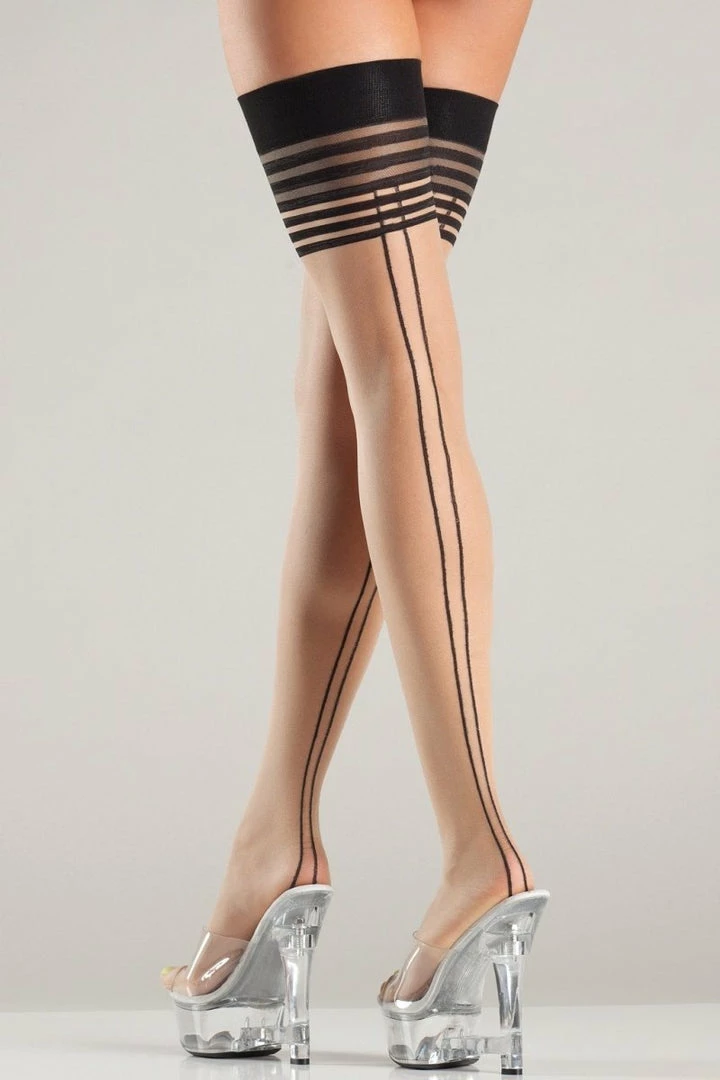 Be Wicked Layered Lines Thigh Highs Hosiery 3 Be Wicked Layered Lines Thigh Highs Hosiery