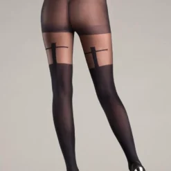 Be Wicked Cross Design Pantyhose Hosiery