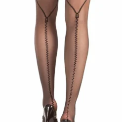 Be Wicked Hosiery Zip Me Up Thigh Highs