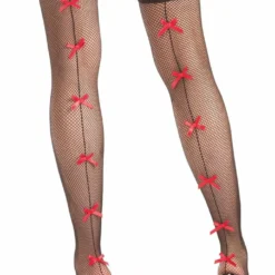 Be Wicked Hosiery Red Bow Backseam Thigh Highs