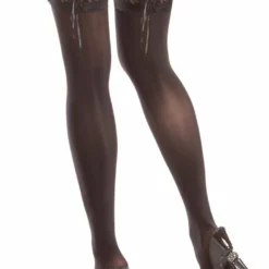 Be Wicked Opaque Lace Top Thigh Highs Hosiery