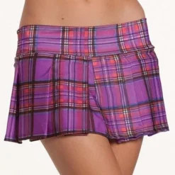Be Wicked School Girl Skirt Purple Plaid CLOTHING