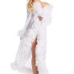 Be Wicked Glamour Robe White LINGERIE