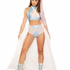 JValentine CLOTHING White Iridescent Harness Skirt