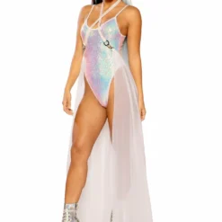 JValentine CLOTHING White Iridescent Harness Skirt