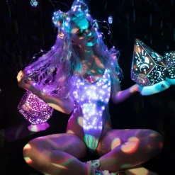 JValentine Tops Light-Up Mesh Sequin Bodysuit