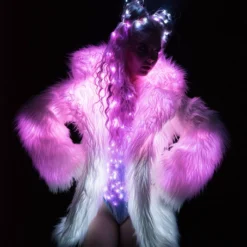 JValentine Light-Up Faux Fur Hip Length Coat 15 JValentine Light-Up Faux Fur Hip Length Coat