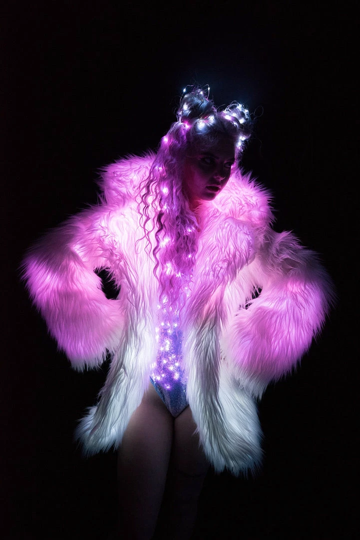 JValentine Light-Up Faux Fur Hip Length Coat 8 JValentine Light-Up Faux Fur Hip Length Coat