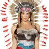 Roma Costume Indian Headdress With Red Tips 1 Roma Costume Indian Headdress With Red Tips