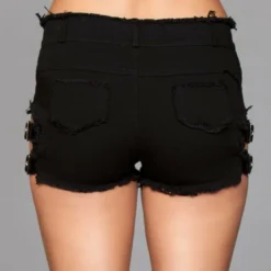 Be Wicked Buckled Down Denim Shorts Black CLOTHING 9 Be Wicked Buckled Down Denim Shorts Black CLOTHING