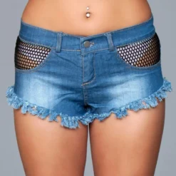 Be Wicked Such A Catch Denim Shorts Blue CLOTHING