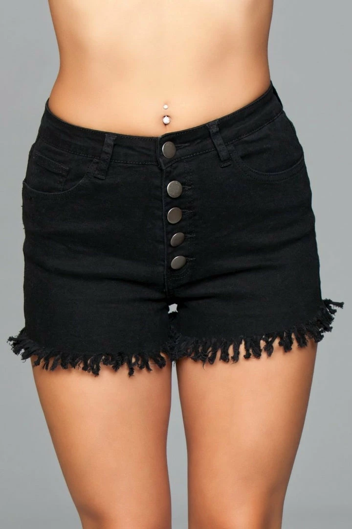 Be Wicked CLOTHING Fringed Button Up Shorts 4 Be Wicked CLOTHING Fringed Button Up Shorts