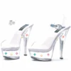 Ellie Shoes 6 Heel Clear Sandal With Multicolor Lights