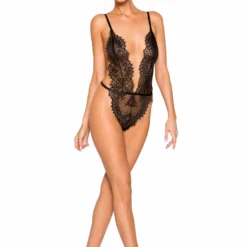 Roma Costume Simply Stunning Low Plunge & High Leg Eyelash Teddy LINGERIE