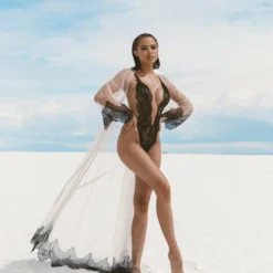 Roma Costume Simply Stunning Low Plunge & High Leg Eyelash Teddy LINGERIE