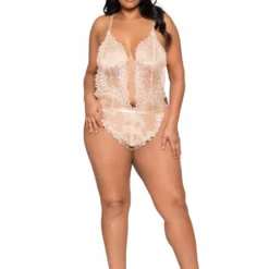 Roma Costume Simply Stunning Low Plunge & High Leg Eyelash Teddy LINGERIE