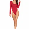 Roma Costume Red Cozy Long Sleeved Bodysuit