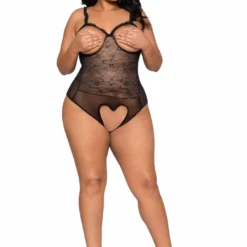 Roma Costume Plus Size Lingerie Teddy With Cutout Top