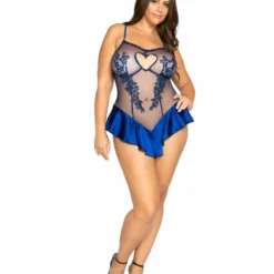 Roma Costume LINGERIE Heart Cutout Teddy With Applique Detail