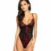 Roma Costume Floral Lace & Mesh Teddy With Lace-Up Trim 2 Roma Costume Floral Lace & Mesh Teddy With Lace-Up Trim
