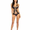 Roma Costume Glittered Multiple Cutout Crotchless Teddy