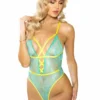 Roma Costume Criss-Cross Neon Lace Teddy 1 Roma Costume Criss-Cross Neon Lace Teddy