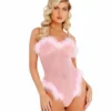 Roma Costume Sheer Marabou Teddy LINGERIE 2 Roma Costume Sheer Marabou Teddy LINGERIE