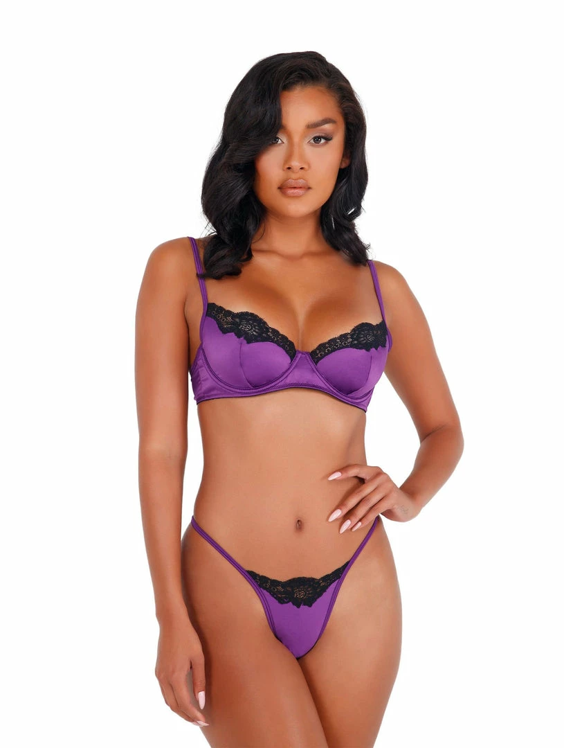 Roma Costume Lace & Satin Underwire Bra Set 10 Roma Costume Lace & Satin Underwire Bra Set