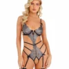 Roma Costume LINGERIE Strappy Metallic Crotchless Teddy 2 Roma Costume LINGERIE Strappy Metallic Crotchless Teddy