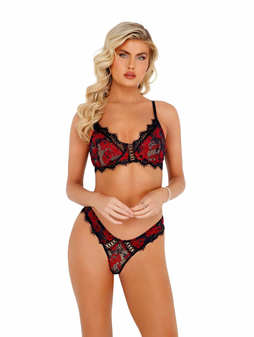 Roma Costume LINGERIE Floral Lace Bralette Set 3 Roma Costume LINGERIE Floral Lace Bralette Set
