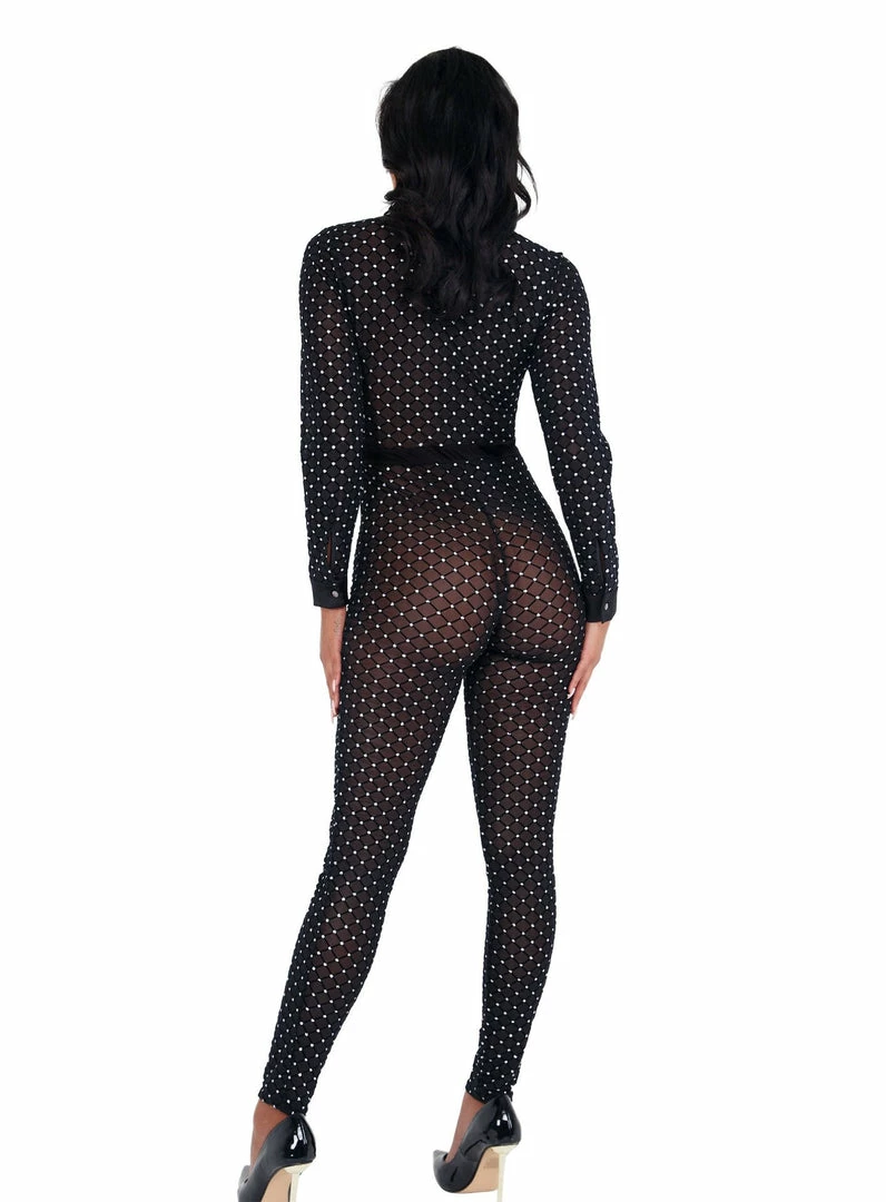 Roma Costume Sheer Glittered Bodysuit With Cuffs 5 Roma Costume Sheer Glittered Bodysuit With Cuffs