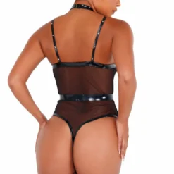 Roma Costume Tops Vinyl Strappy Bodysuit