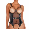 Roma Costume Vinyl Bodysuit With Chain Detail