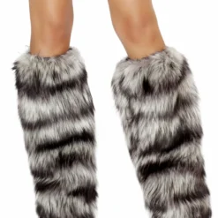 Roma Costume Gray Fur Leg Warmer
