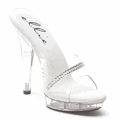 Ellie Shoes 5 Clear Sandal With Rhinestones