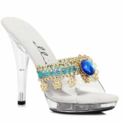 Ellie Shoes 5 Heel Mule With Jewel Charm Details 7 Ellie Shoes 5 Heel Mule With Jewel Charm Details