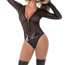 Espiral Police Black Bodysuit Costume COSTUMES