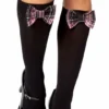 Roma Costume Knee High Stocking With Plaid Bows Hosiery