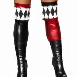 Roma Costume Red And Black Metallic Jester Stockings