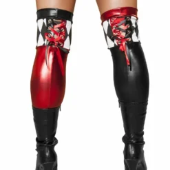 Roma Costume Red And Black Metallic Jester Stockings