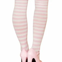Roma Costume Pink And White Striped Stockings