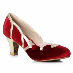 Ellie Shoes Suede Shoe With Piping & Bow Detail